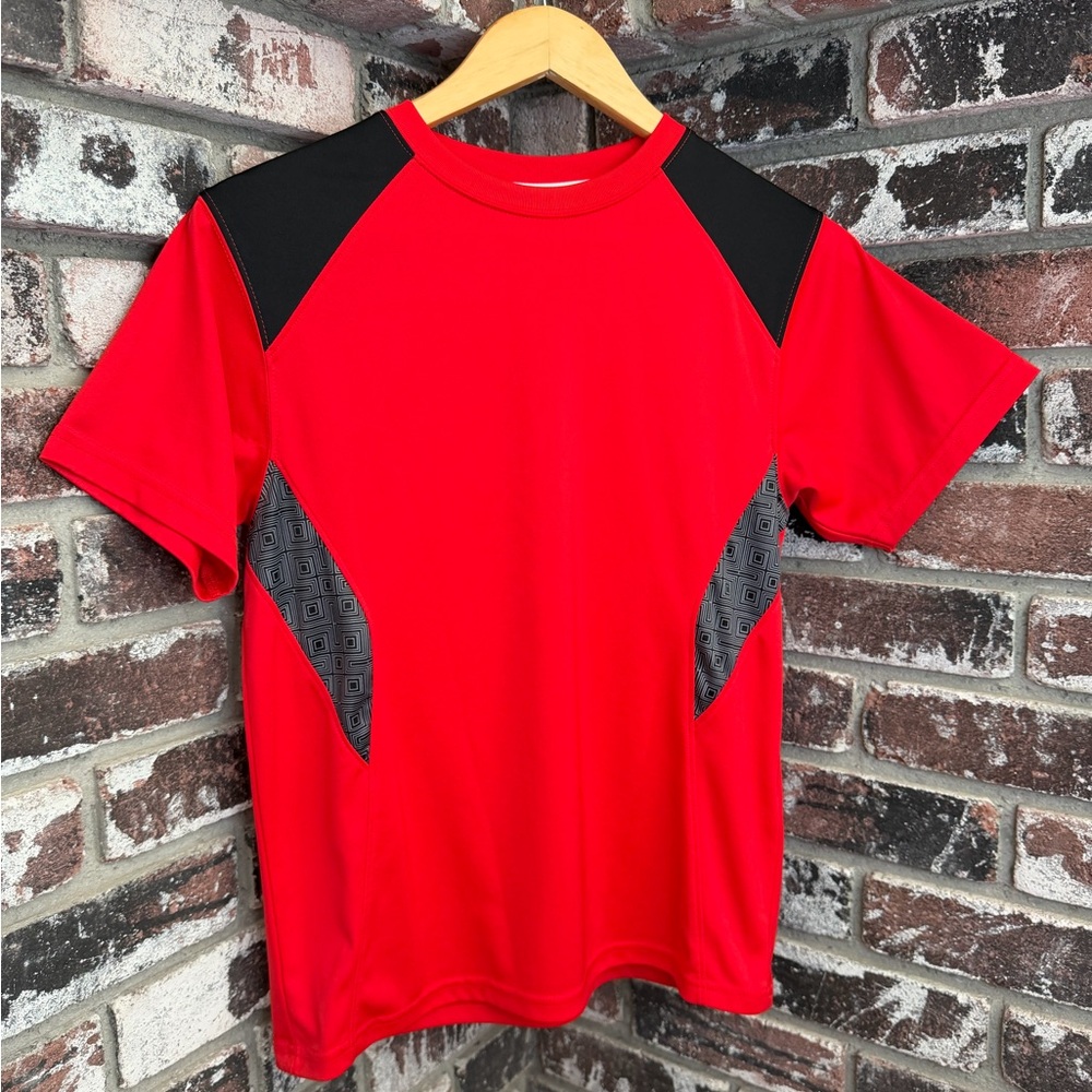 S.A Gear Men’s Red/Grey Geometric Atheltic Light Poly Tshirt
